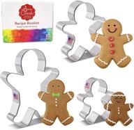 ann clark cookie cutters gingerbread man set - 3 piece cookie cutter set with recipe booklet, various sizes logo