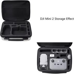 img 3 attached to 🧳 Водонепроницаемый чехол для путешествий DJI Mini 2 - Жесткий поликарбонатный чемодан для хранения дрона, пульта дистанционного управления, аккумулятора и аксессуаров (серебряный)