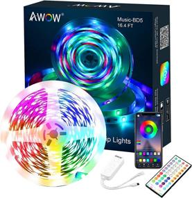 img 4 attached to 🌈 AWOW Dreamcolor LED Strip Lights 16.4ft Waterproof 5050 LEDs Color Changing Music Sync Strip Lights with 3 Ways Control for Room, Kitchen, Party