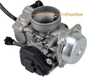 img 3 attached to 🔧 High-Quality TRX350 Carburetor for 2000-2006 350 Rancher FE/FM/TE/TM/ES ATV - 4 Stroke Carburetor with Sleek Black Throttle Base Cover