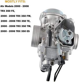img 2 attached to 🔧 High-Quality TRX350 Carburetor for 2000-2006 350 Rancher FE/FM/TE/TM/ES ATV - 4 Stroke Carburetor with Sleek Black Throttle Base Cover