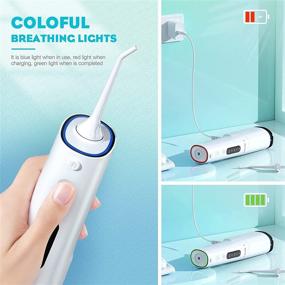 img 1 attached to 🦷 Portable Dental Water Flosser, 360ML Oral Irrigator for Teeth with 4 Modes, IPX7 Waterproof, 4 Multifunction Jet Tips – Ideal for Home and Travel Oral Hygiene Care