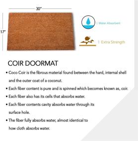 img 3 attached to 🏞️ Естественный кокосовый коврик: прочная подложка, легкость в уходе - внутреннее и наружное использование, размер 17”x30” - стильный элемент декора для дома