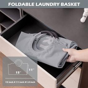 img 1 attached to 🧺 82L Grey Foldable Laundry Basket with Handles - Portable Storage Bag for Bedroom, Travel, and Dorm Room Essentials, Collapsible Tall Clothes Hamper