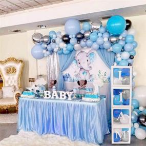 img 3 attached to Полный набор декораций для вечеринки в стиле "Baby Shower" для мальчика из 82 предметов - Развивайте свою креативность с помощью большого прозрачного шара-коробки с буквами BABY, бело-голубыми воздушными шариками - идеально для раскрытия пола, дня рождения и самостоятельного оформления.