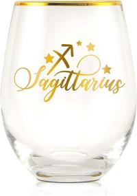 img 3 attached to Onebttl Zodiac Sagittarius Astrology Sign Wine Glasses: Stunning Stemless November December Birthday Wine Glasses for Women, Friendship, and Christmas Gifts