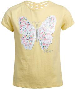 img 1 attached to 👚 Набор детских футболок DKNY - 2 штуки с короткими рукавами с блестящими пайетками (для старших детей)