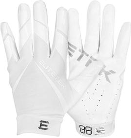 img 4 attached to 🏈 EliteTek RG-14 Super Tight Fitting Football Gloves: No Wrist Strap, Slip-On Design for Men