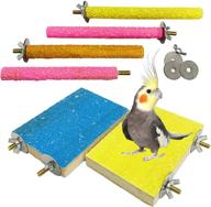 🦜 hamiledyi bird perch stand toy wood - parrot paw grinding stick perch stand platform - parakeet cage accessories - exercise toys for budgies, cockatiel, conure logo