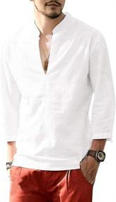 img 4 attached to 👕 Men's Casual Henley Shirts from Karlywindow for Summer Fashion and Comfort