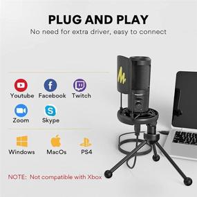 img 2 attached to 🎙️ MAONO AU-PM461TS USB Microphone with Mic Gain, Cardioid Studio Condenser Mic - Ideal for Streaming, Podcasting, Recording, YouTube, Twitch - Compatible with PC Computer Laptop