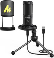 🎙️ maono au-pm461ts usb microphone with mic gain, cardioid studio condenser mic - ideal for streaming, podcasting, recording, youtube, twitch - compatible with pc computer laptop logo