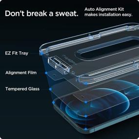 img 3 attached to 📱 Защитное стекло Spigen Tempered Glass для iPhone 12 Pro Max [6,7 дюйма] [дружелюбное для чехла] - 2 штуки.