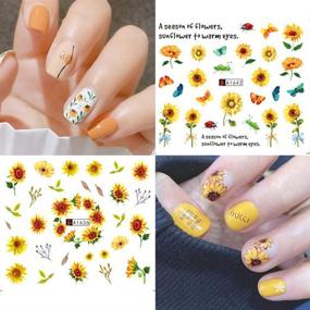 img 3 attached to 🌻 Floral Sunflower Nail Stickers: Water Decals for Beautiful Flower Nail Art - 12PCS