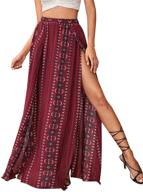 romwe womens tribal skirts burgundy logo