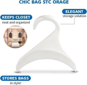 img 2 attached to 👜 Handbag Hanger Organizer Storage - Purse Hook Bag Rack Holder - Over The Closet Rod Hanger for Storing and Organizing Purses, Backpacks, Satchels, Crossovers, Handbags, Totes (4 Pack)