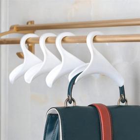 img 1 attached to 👜 Handbag Hanger Organizer Storage - Purse Hook Bag Rack Holder - Over The Closet Rod Hanger for Storing and Organizing Purses, Backpacks, Satchels, Crossovers, Handbags, Totes (4 Pack)