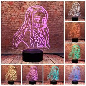 img 3 attached to 🔥 Enhance Your Room Decor with Kamado Nezuko 3D Illusion Demon Slayer Merch Night Light - LED Anime Lamp with Remote Control and 16 Colors