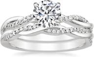 💍 greenpod 1.5ct round bridal ring set for women - twisting infinity pave design, cubic zirconia, size 4-12 logo