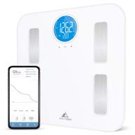 wifi-enabled greater goods digital body composition scale for android and iphone – calculates weight, bmi, body fat, muscle mass, water weight – designed in st. louis (white) logo