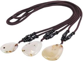 img 3 attached to 💎 Nupuyai Healing Stone Necklace: 25" Unisex Gemstone Pendant with Chain for Enhanced Well-being