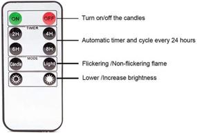 img 2 attached to Datomarry 12-Pack Remote Flameless LED Taper Candles with Yellow Flickering Light - Realistic 11-inch Ivory White Battery Operated Candlestick for Halloween and Christmas