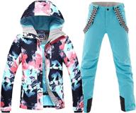 🌈 colorful printed waterproof women's ski bib suit jacket and pants set for snowboarding логотип