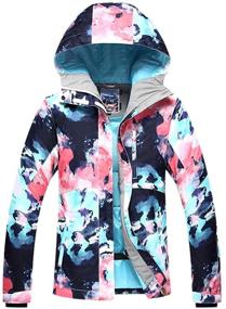 img 3 attached to 🌈 Colorful Printed Waterproof Women's Ski Bib Suit Jacket and Pants Set for Snowboarding