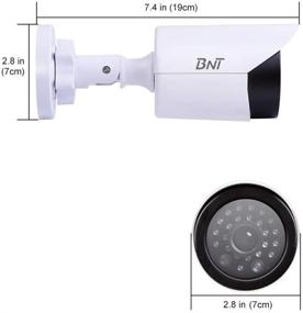 img 2 attached to 📷 BNT Моделируемая поддельная безопасность камеры, для использования внутри и снаружи помещений с одним красным светодиодным индикатором для повышения уровня безопасности дома и бизнеса (набор из 4 штук, белый).