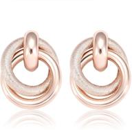 👂 heidkrueger twisted earrings: stylish round double circle stud earrings for women & girls logo