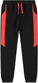 img 4 attached to 👖 KOWDRAGON Contrast Elastic Sweatpants: Stylish Boys' Fleece Clothing for Ultimate Comfort and Style