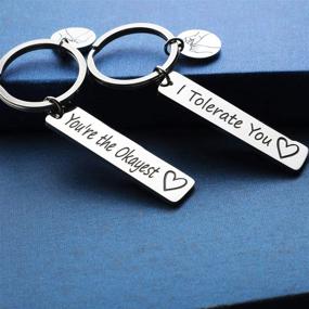 img 2 attached to BFF Friendship Gifts Keychain Set - Funny Couple Keychain Gift for BFF Boyfriend - I Tolerate You/You're The Okayest - 2 PCS Friend Jewelry (I Tolerate You Okayest-KR)