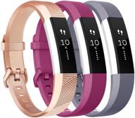 🌸 vancle adjustable replacement wristbands for fitbit alta hr/ace - rose-gold/gray/fuchsia, small logo