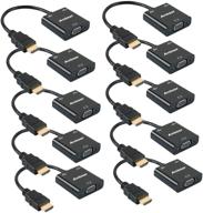 🔌 10 pack of anbear gold-plated hdmi to vga adapter - male to female converter ideal for computer, desktop, laptop, pc, monitor, projector, hdtv, chromebook, roku, xbox and more logo
