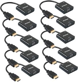 img 4 attached to 🔌 10 Pack of Anbear Gold-Plated HDMI to VGA Adapter - Male to Female Converter Ideal for Computer, Desktop, Laptop, PC, Monitor, Projector, HDTV, Chromebook, Roku, Xbox and More