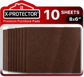 img 4 attached to 🪑 Felt Furniture Pads X-PROTECTOR - 10 Pack Premium 8”x6” Heavy Duty 1/5” Felt Sheets for Furniture Feet - Best Pads for Hardwood Floors