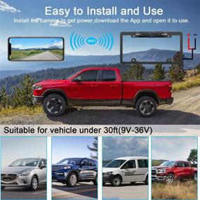 img 4 attached to 📸 DoHonest WiFi Digital Wireless Backup Camera for iPhone/Android, IP69 Waterproof License Plate Frame Camera for Cars, Trucks, Vans, Pickups, SUVs with Optional Guide Lines - V18