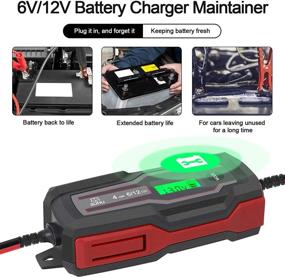 img 3 attached to 🔋 Suhu Car Battery Charger - 6V/12V 4 Amp Automotive Trickle Charger for Cars, Trucks, Motorcycles, Lawn Mowers, Boats, Marine, RVs, SUVs, ATVs - Ideal for SLA, Wet, AGM, Gel Cell, Lead Acid, and Lithium Batteries