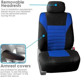 img 1 attached to FH Group FB068BLUE102 Blue Universal Bucket Seat Cover (Premium 3D Air Mesh Design Airbag Compatible)