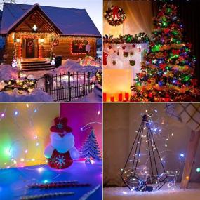 img 3 attached to 🌈 2 Pack Hemasxing Solar Fairy Lights Outdoor Waterproof 33ft Multicolor String Lights with 100 LED, 8 Modes, Copper Wire, Solar Powered Twinkle Lights for Garden, Patio, Yard, Christmas Decoration