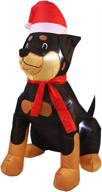 inflatable led lighted rottweiler dog christmas decoration - outdoor/indoor blow up holiday yard logo