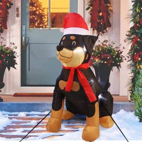 img 1 attached to Inflatable LED Lighted Rottweiler Dog Christmas Decoration - Outdoor/Indoor Blow Up Holiday Yard