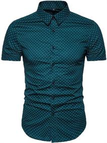 img 4 attached to 👕 MUSE FATH Men's Cotton Button Shirt in Green - Size L