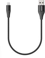 anker powerline+ ii lightning cable (1ft) – mfi сертифицированный для iphone 11/xs/xr/8/7/6 и других (черный). логотип