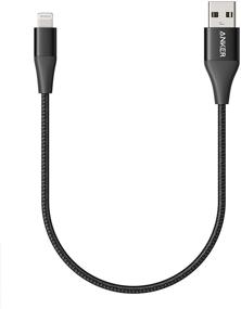 img 4 attached to Anker Powerline+ II Lightning Cable (1ft) – MFi сертифицированный для iPhone 11/XS/XR/8/7/6 и других (Черный).