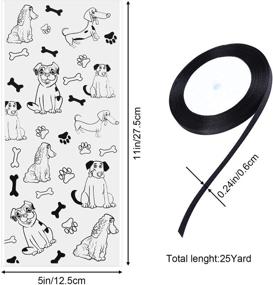 img 2 attached to 🐾 100 Piece Dog Paw Bone Print Treat Bags with Ribbon Ties - Perfect Candy Gift Bags for Pet Treat Party Favor (Dog Pattern Style)