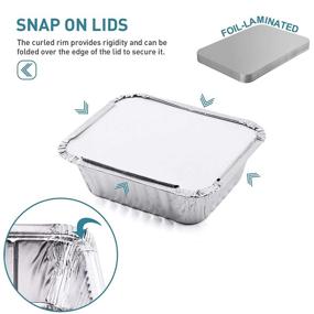 img 2 attached to 🍽️ XIAFEI 1LB Takeout Foil Pans with Lids - Pack of 50 | Recyclable Food Storage | Disposable Aluminum Foil for Catering, BBQ, Potlucks, and Holidays