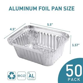 img 3 attached to 🍽️ XIAFEI 1LB Takeout Foil Pans with Lids - Pack of 50 | Recyclable Food Storage | Disposable Aluminum Foil for Catering, BBQ, Potlucks, and Holidays