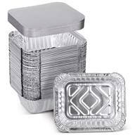 🍽️ xiafei 1lb takeout foil pans with lids - pack of 50 | recyclable food storage | disposable aluminum foil for catering, bbq, potlucks, and holidays logo