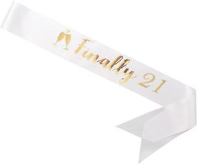 img 1 attached to 🎉 Finally Legal 21 Satin Sash - 21st Birthday Sash for Drinking Age Celebration, Party Supplies, Favors, and Decorations (White)